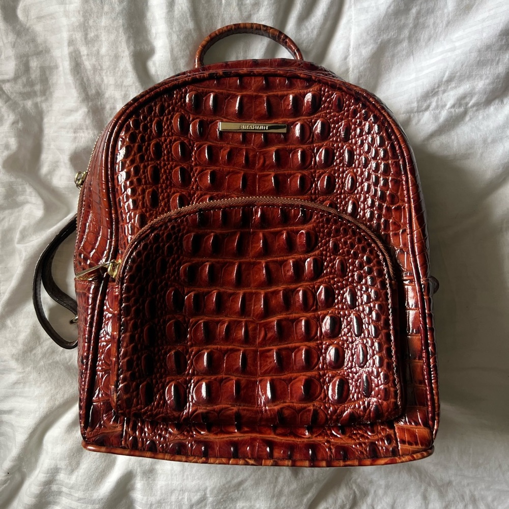 Brahmin Chestnut Crocodile-Embossed Backpack